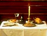 A simple Christmas dinner following the Puritan ban on festivities, recreated at the Geffrye Museum