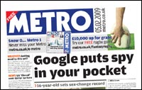 Metro newspaper on Google