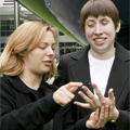 Liz Ball using fingerbraille