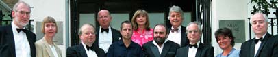 The News Quiz regulars, John Sergeant and four Radio 4 newsreaders at the anniversary recording