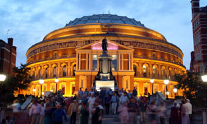 The Royal Albert Hall at night
