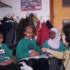 Our reporter Sanchia Berg interviewing a pupils