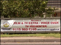 Roadside banner advertsing Broadcast Support