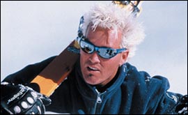A skier looking cool on the slopes