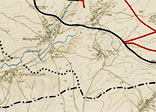 Map of the Somme Front showing the location of Allied and German lines (1916-1917)