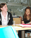Girls working on a project
