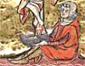 Illustration accompanying the Grail story 'L'Estoire du Graal' (early 14th century)
