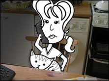 Alice answers the phone