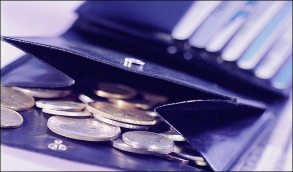 Wallet with coins