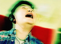 Boy listening to music