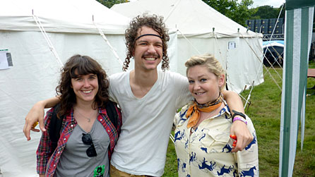 Jen Long, Darwin Deez and Bethan Elfyn at the 2010 Green Man festival