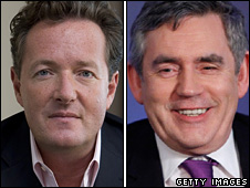 Piers Morgan and Gordon Brown