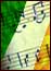 Image of musical notes on a tricolour