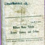 Geoff Morris - Military driving license issued 14th August 1945 Geoff Morris - Military driving license issued 14th August 1945