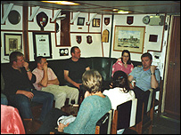 Crew in the bar