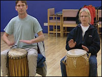 People drumming
