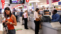 shoppers in supermarket