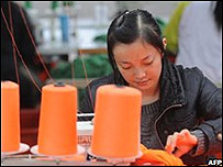 Funcionária do setor têxtil China (arquivo)