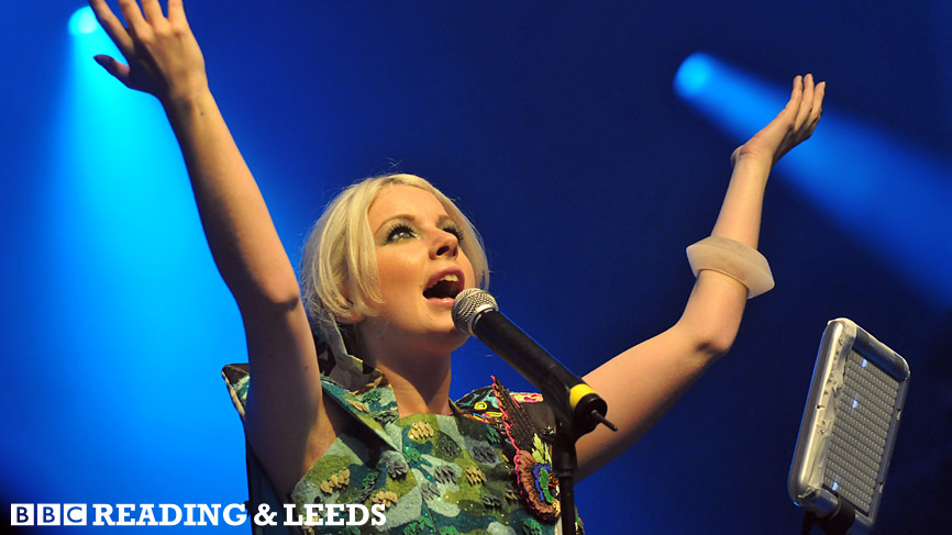 Little Boots draws big crowds to the NME/Radio1 stage in the afternoon