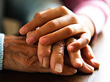 A person being comforted.
