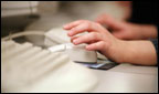 Woman using keyboard