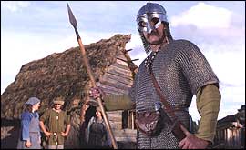 viking and hut
