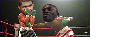 Akon and Usher boxing