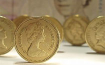Coins and £20 note