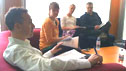 The production team having a meeting