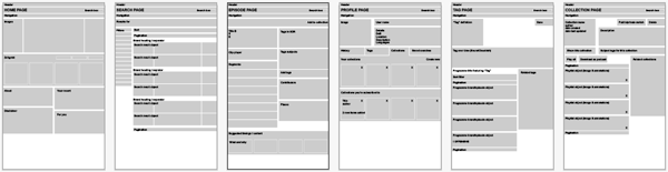 Image of early wireframes
