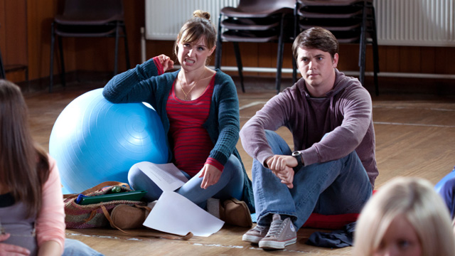 Jamie and Laura at a birthing class.
