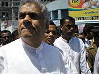 Opposition leader in the protest (photo Lankadissent.com)