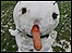 Snowmen are the only people out in the garden in zero temperatures