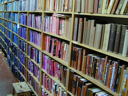 Books filed by colour in Adobe shop