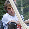 Toby Fedden in a jeep