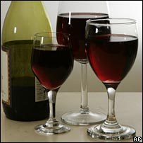 Bottle and glasses