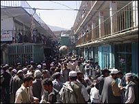 يک بازار تجاری در کابل