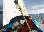 Elsa Thompson on board Myfanwy