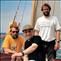 Peter, Gary and Adrian aboard Vilia - 1991