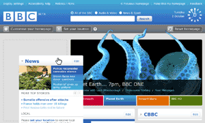bbc.co.uk: Revamped home page
