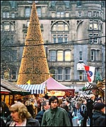 The Christmas tree and the festive market