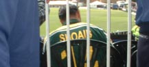 Pakistan fast bowler Shoaib Akhtar taking notes