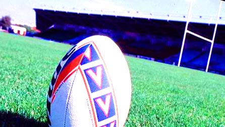 Rugby ball and goal