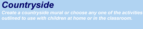 Countryside - create a countryside mural or choose any of the activities outlined to use with children at home or in the classroom