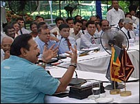 President Rajapaksa at Temple Trees (Library photo by Chandana Perera)