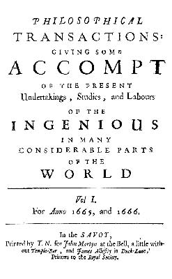 Title Page, Phil. Trans., Vol 1, no 1