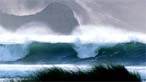 Waves breaking on a beach