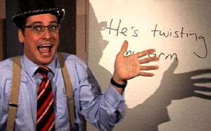 The Teacher waving