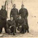 Thomas Gould a prisoner of war at Stalag XXID, Poznan in Poland is pictured standing on the right hand side of the photograph Thomas Gould a prisoner of war at Stalag XXID, Poznan in Poland is pictured standing on the right hand side of the photograph