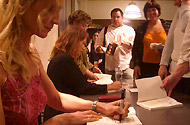 Book signing - literally - at the bookstore